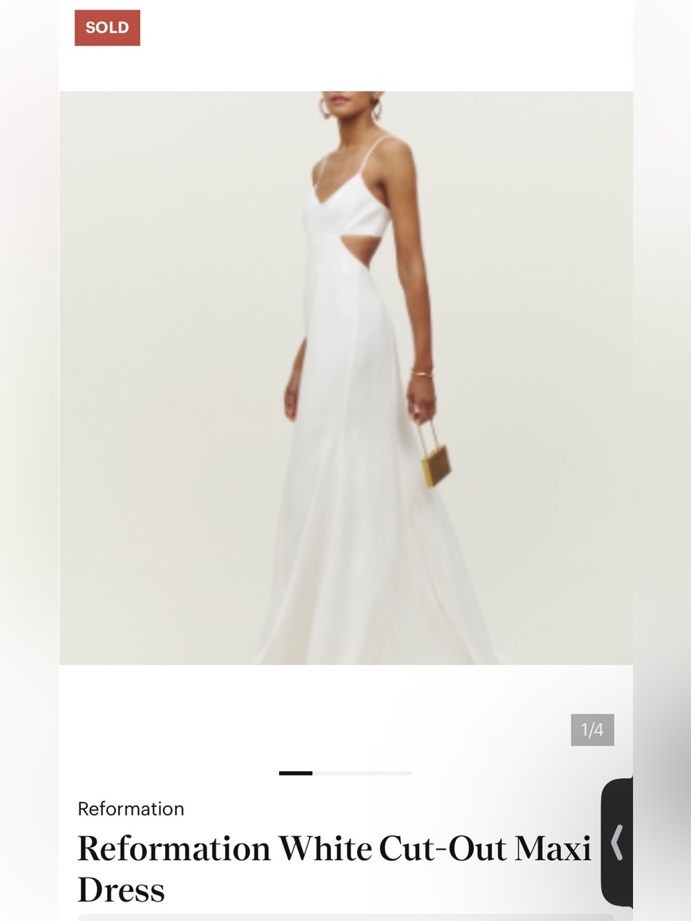 Reformation White Cut-Out Maxi Dress